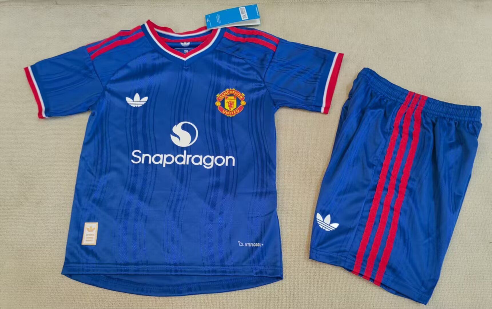 Kids-Manchester Utd 26/27 Away Blue Soccer Jersey(Player)